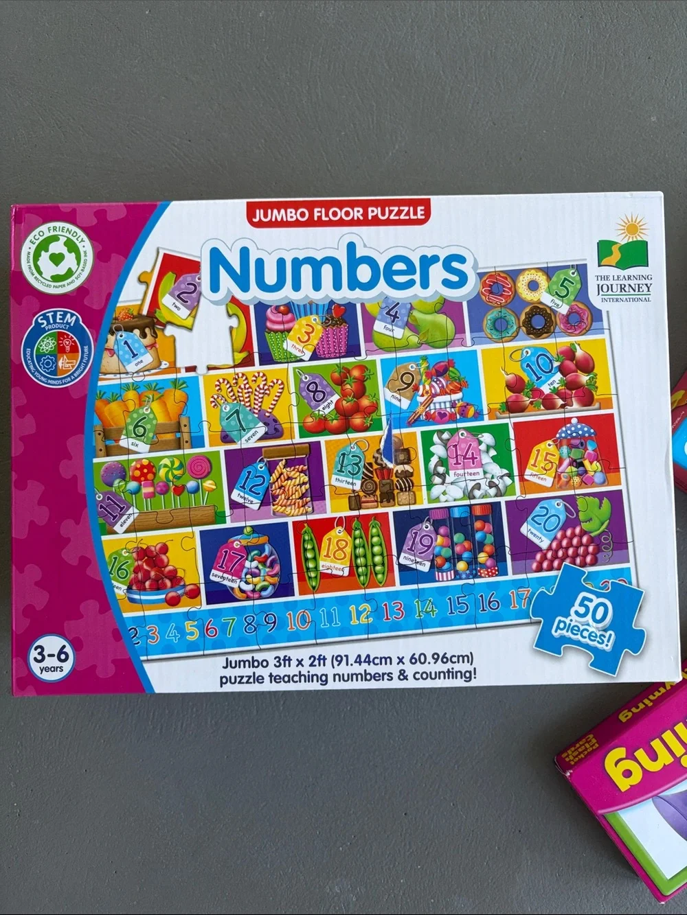 Numbers Jumbo Floor Puzzle, Bingo Game and Rhyming Flash Cards